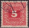 Austria - 1916 - Numbers - 5 H - Red - Austria, Figures - Scott J49 - Numbers - 0